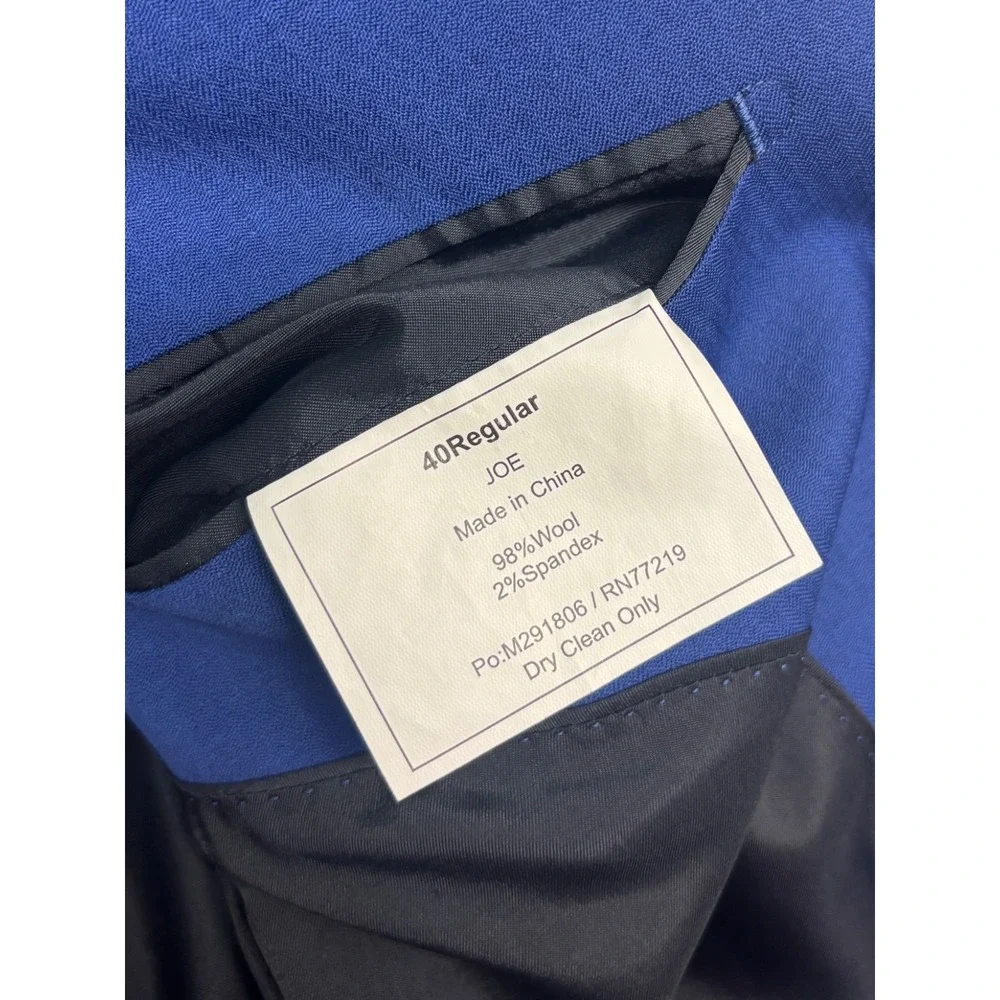 Joseph Abboud 40R Royal Blue Blazer Jacket Sport Suit Coat Stretch Wool Soft